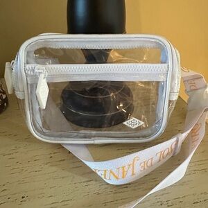 Sol de Janeiro Clear Bag with White and Yellow Strap Stadium